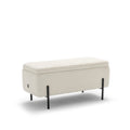 Kos - Storage Bench - Bouclé Fabric and Metal - White