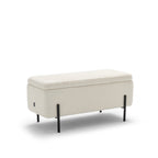 Kos - Storage Bench - Bouclé Fabric and Metal - White