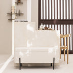 Kos - Storage Bench - Bouclé Fabric and Metal - White