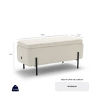 Kos - Storage Bench - Bouclé Fabric and Metal - White