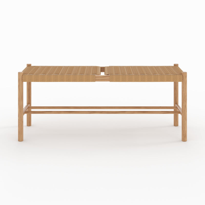 banc en bois de chene massif avec tressage 2 places kepler