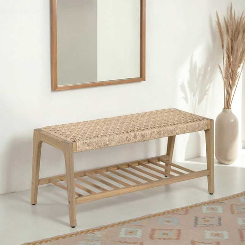 Huka - Banco Interior y Exterior - Madera de Acacia y Mimbre