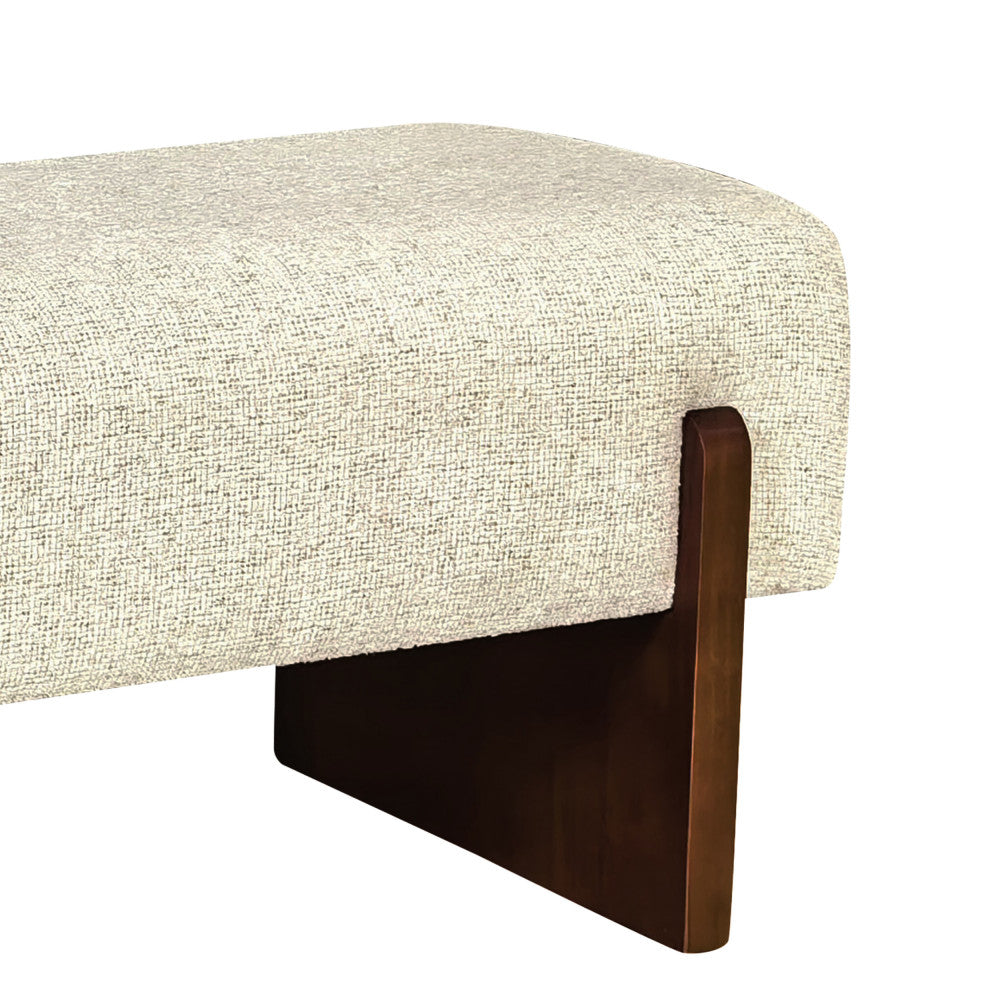 Sally - Bench - Fabric and Wood - Beige