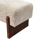 Sally - Bench - Leopard-Print Fabric and Wood - Beige