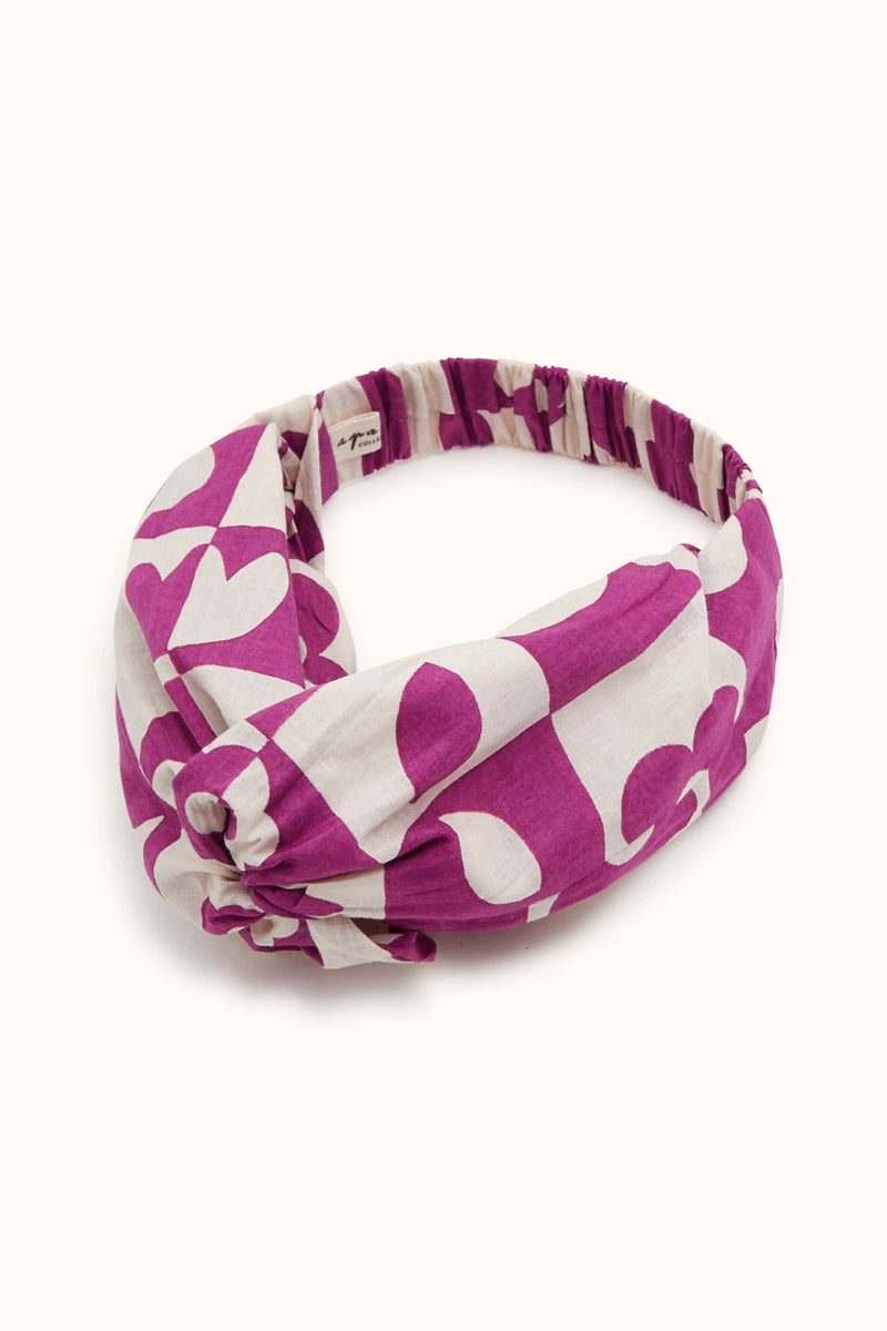 Bandeau Banda "Damier" - Fuchsia