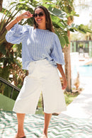 BAPTISTE Blanc - Bermuda Jean