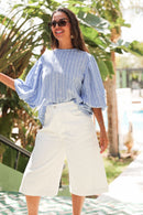 BAPTISTE Blanc - Bermuda Jean