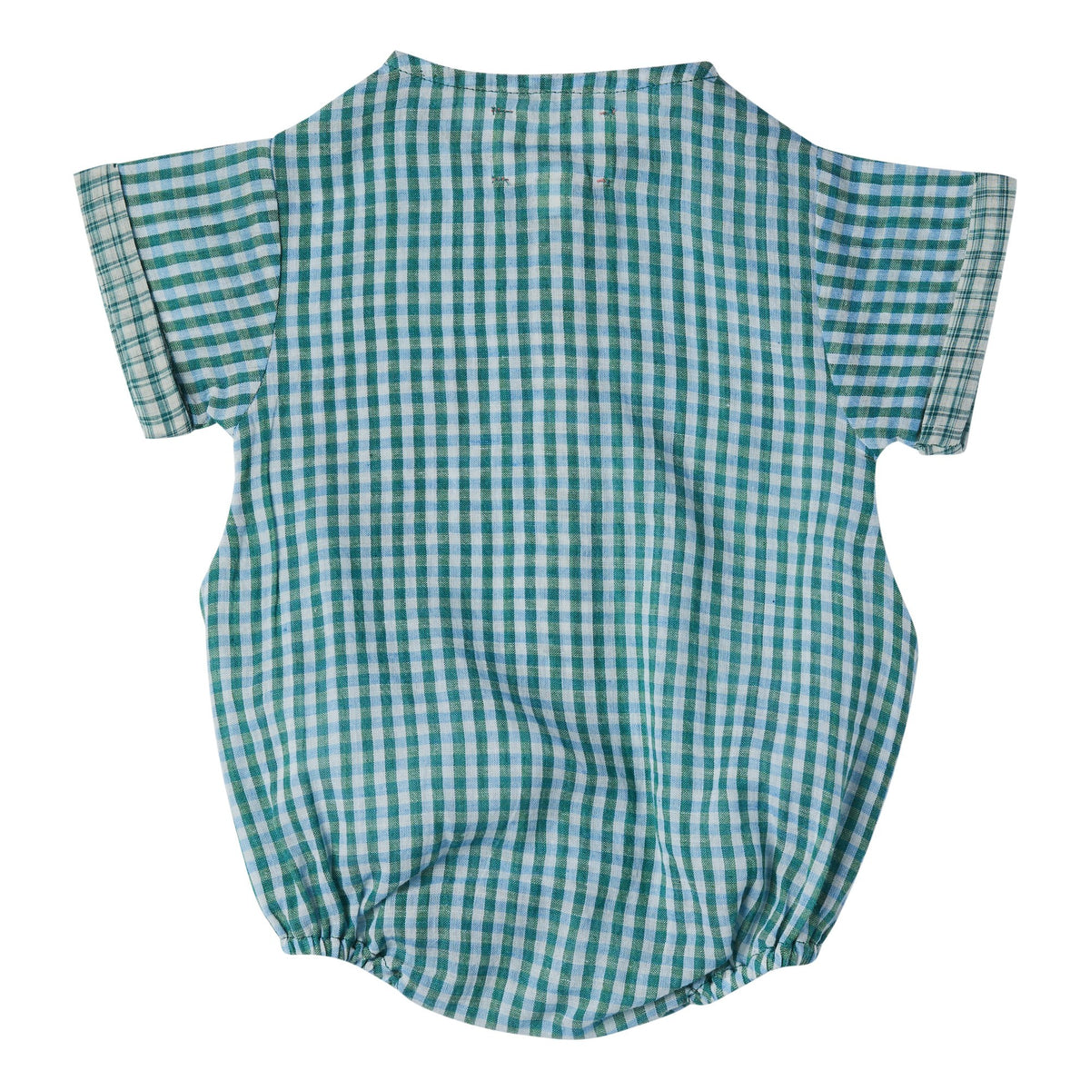 Barboteuse bébé Timéo Vichy Bleu/Vert