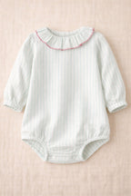 Barboteuse Castille Rayée - Bébé Fille - Ecru & Mint