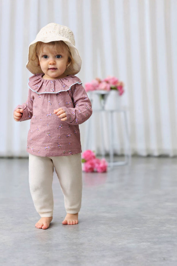 Barboteuse Castille Vieux Rose - Bébé Fille