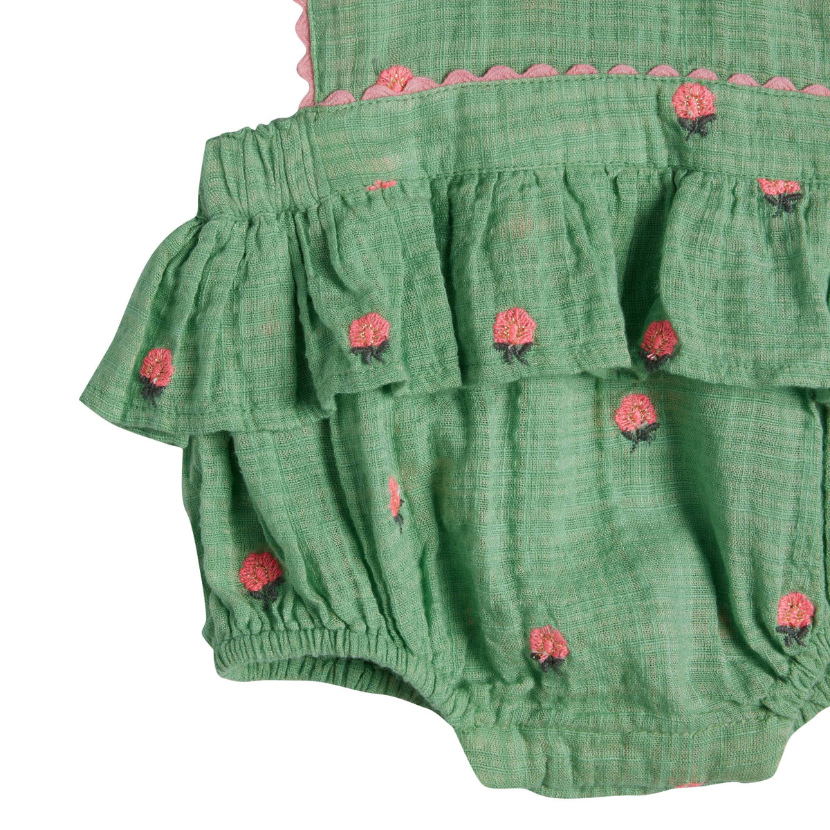 Barboteuse Peony - Fleurs vert