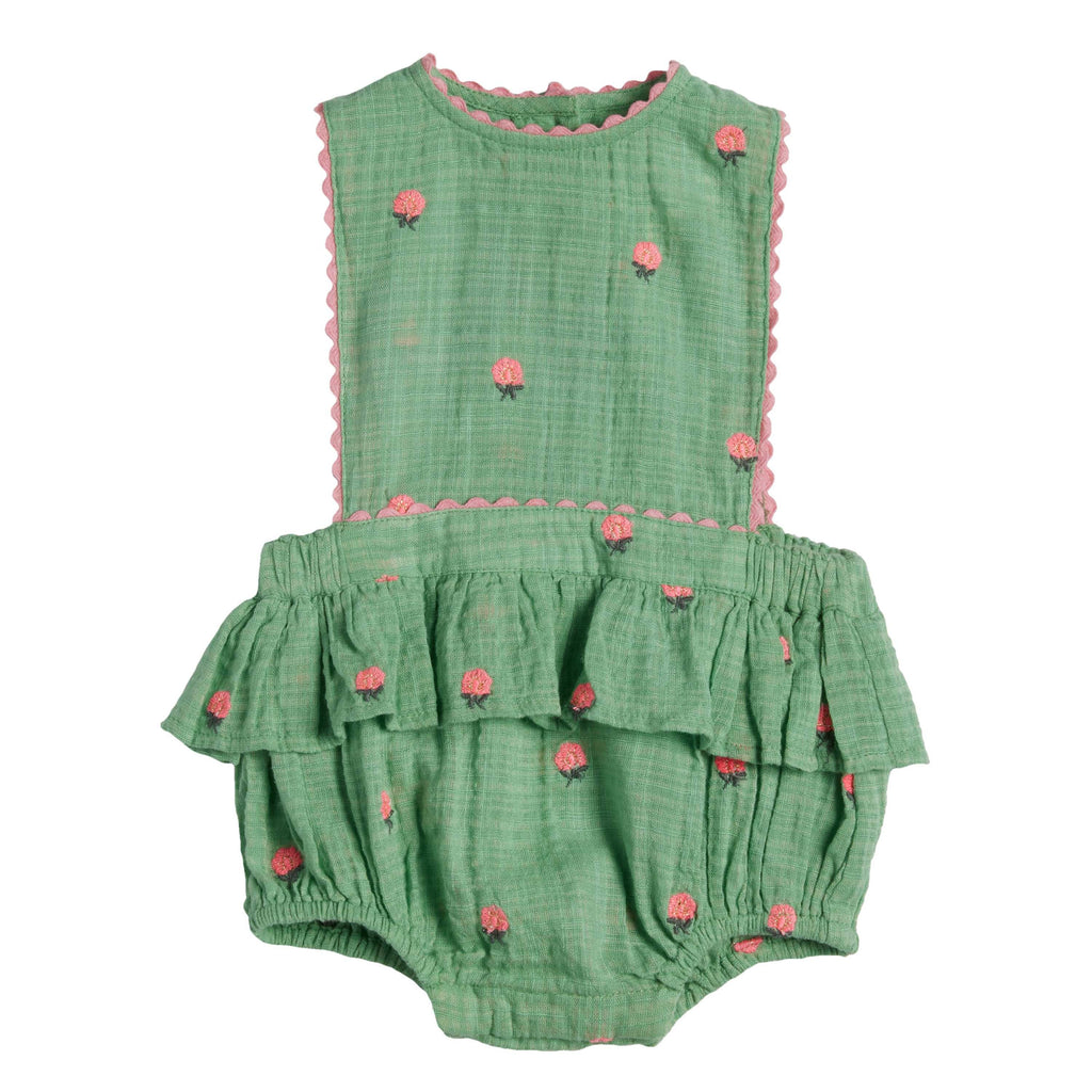 Barboteuse Peony - Fleurs vert