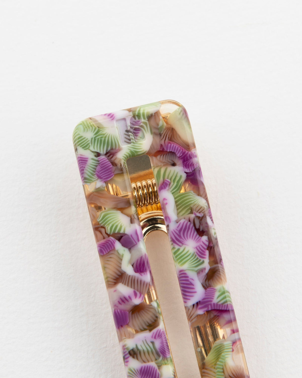 Barrettes Rectangle - Magenta Et Vert