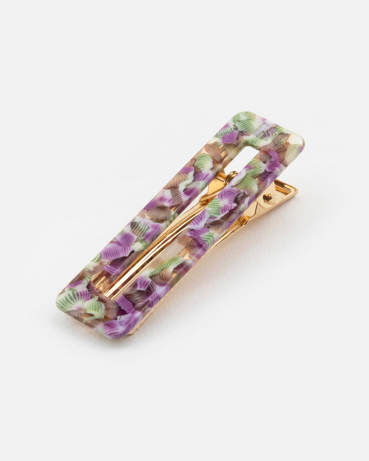 Barrettes Rectangle - Magenta Et Vert