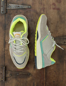 Basile Low Sneakers - Grey and Turquoise Suede