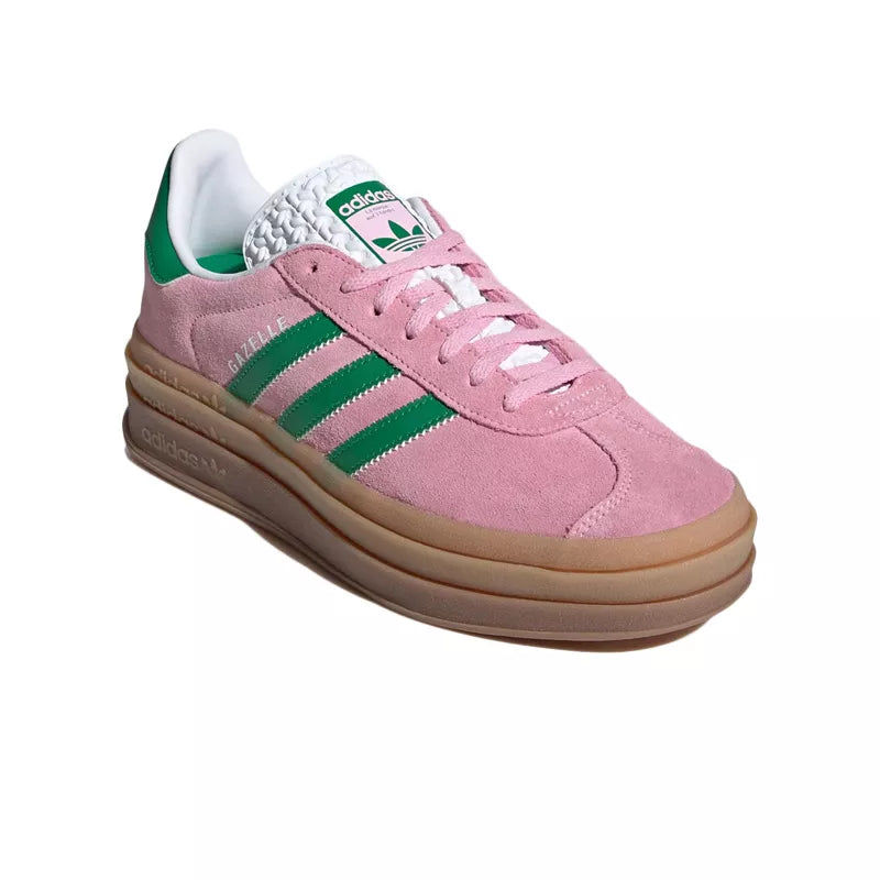Baskets Adidas Originals Gazelle Bold W - Rose/Vert Bouteille