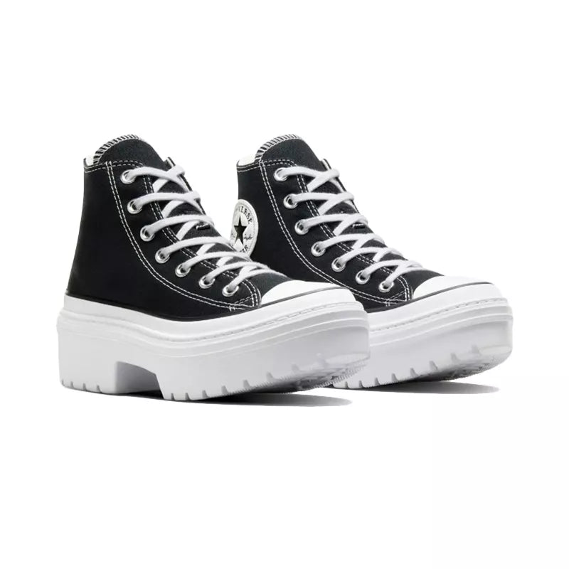 All Star Lugged Heel Platform Sneakers - Black/White