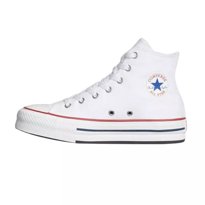 Zapatillas Converse Canvas All Star Lift Hi Jr - Blanco/Azul