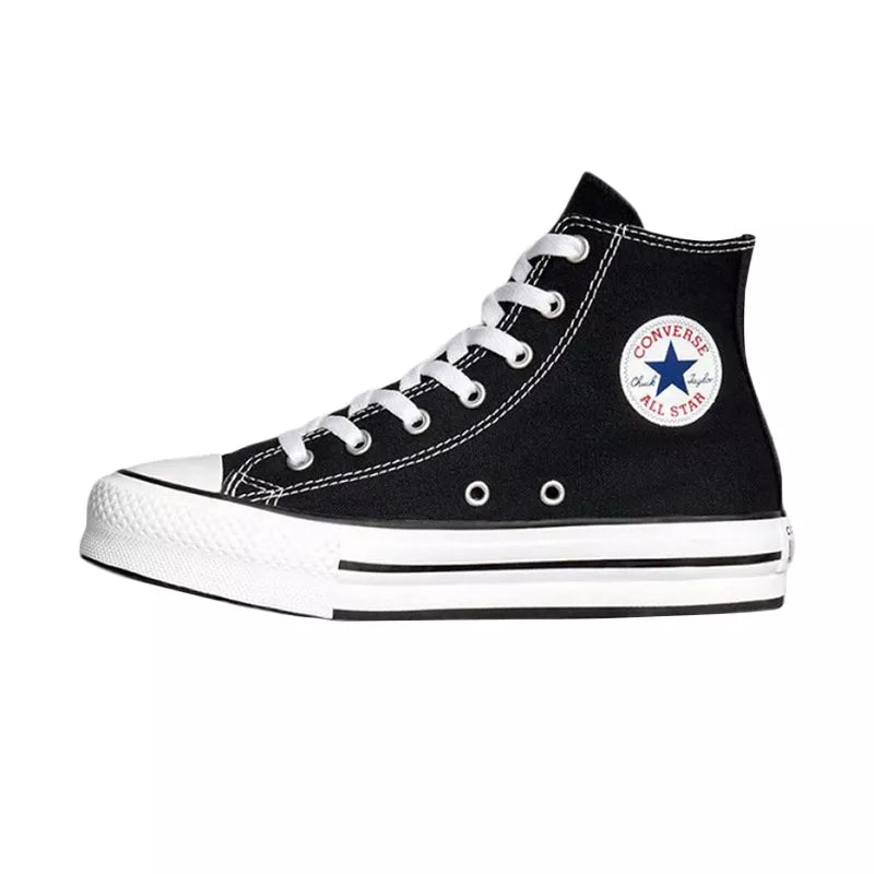 Converse Canvas All Star Lift Hi Jr Trainers - Black/White