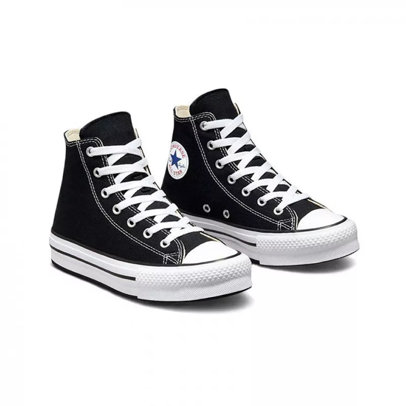 Converse Canvas All Star Lift Hi Jr Trainers - Black/White