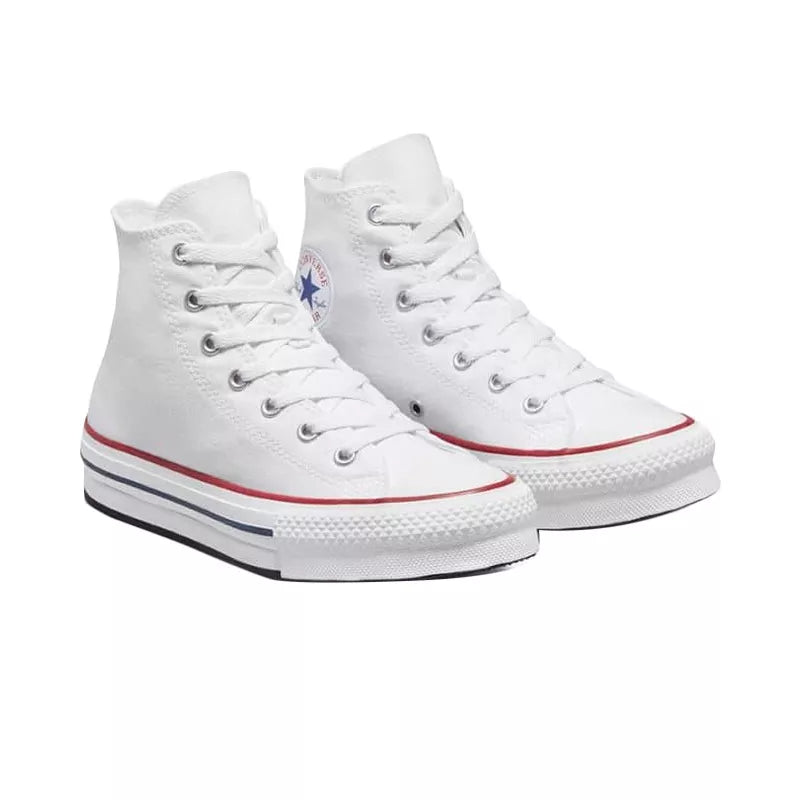 Zapatillas Converse Canvas All Star Lift Hi Jr - Blanco/Azul
