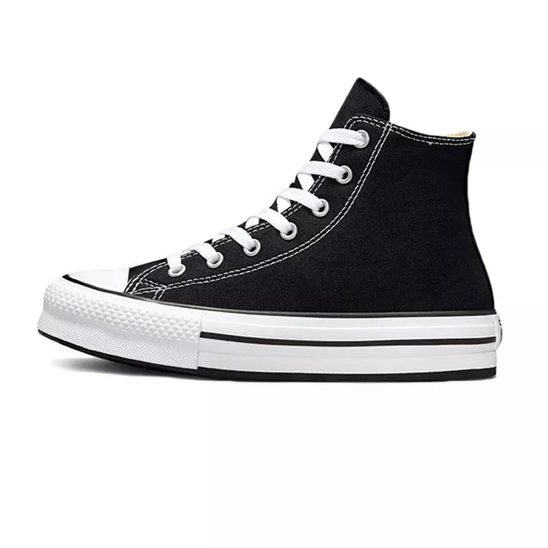 Converse Canvas All Star Lift Hi Jr Trainers - Black/White