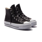 Zapatillas altas de piel con plataforma - Negro