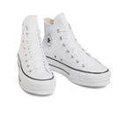 Zapatillas altas de piel con plataforma - Blanco