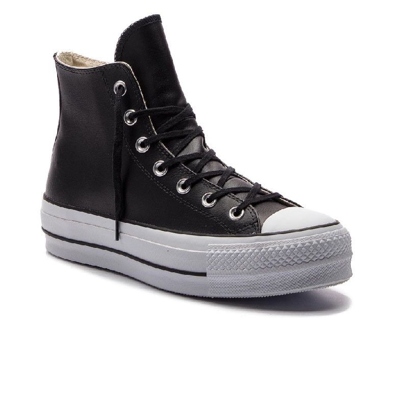 Baskets Plateforme Cuir Hi - Noir