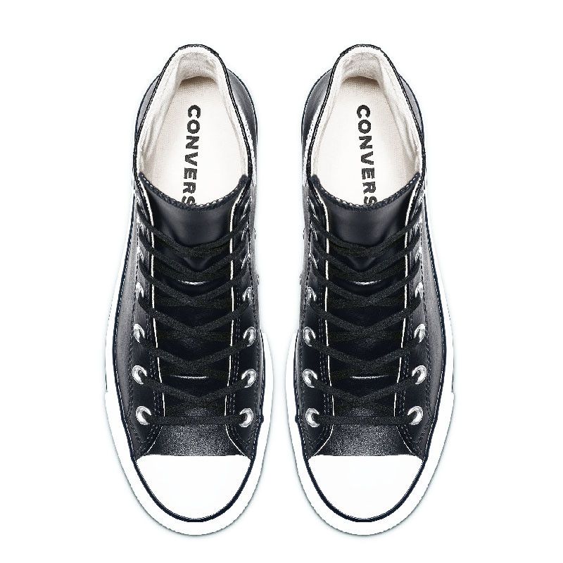 Baskets Plateforme Cuir Hi - Noir