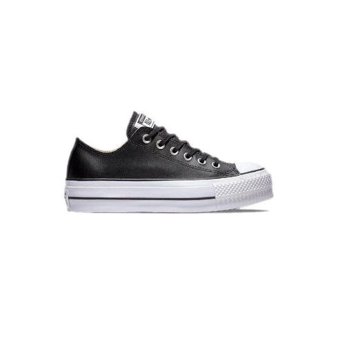 Platform Leather Ox Sneakers - Black - Mixed