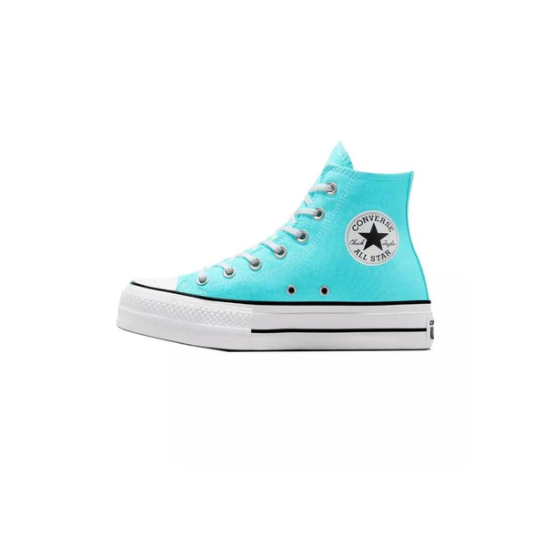 Zapatillas altas de lona con plataforma - Azul