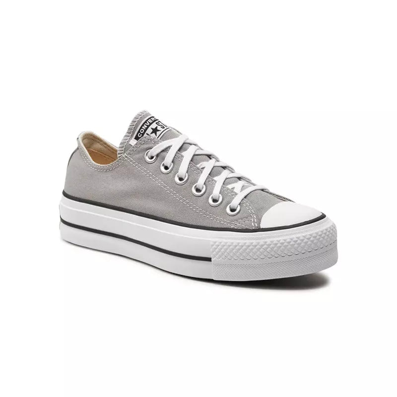 Platform Canvas Hi Trainers - Grey