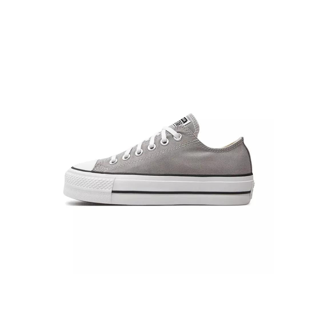 Platform Canvas Hi Trainers - Grey
