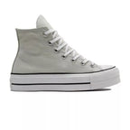 Canvas Hi Platform Sneakers - Gray And White