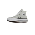 Canvas Hi Platform Sneakers - Gray And White