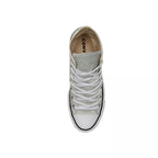 Canvas Hi Platform Sneakers - Gray And White