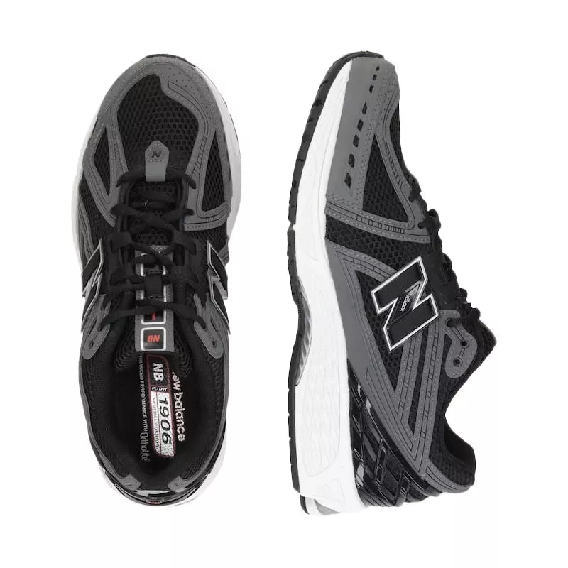 Black, Gray, White Sneakers.