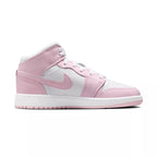 Baskets Nike Air Jordan 1 Mid Gs - Rose/Blanc