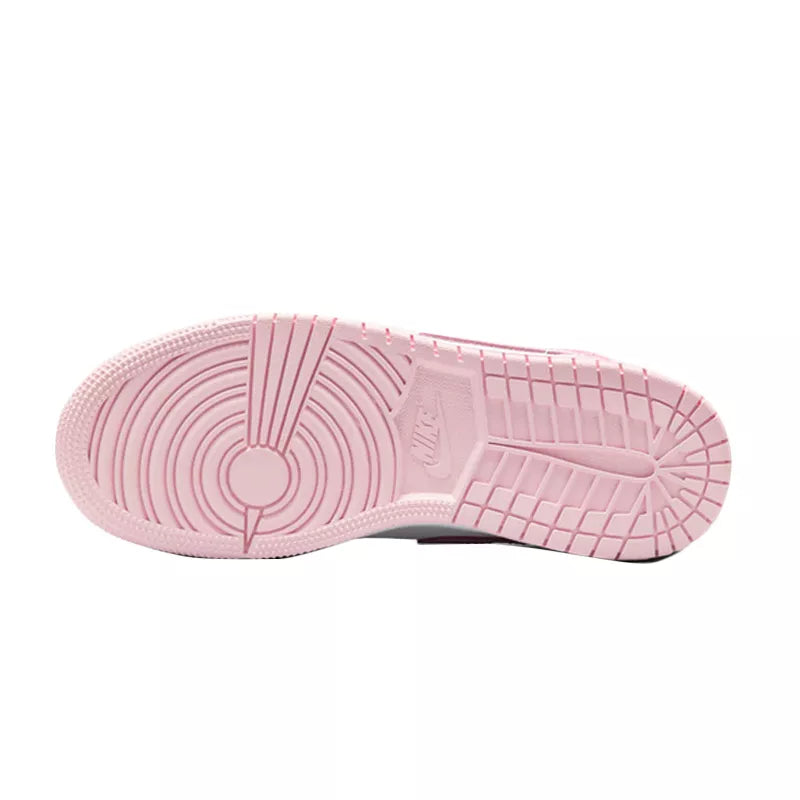 Baskets Nike Air Jordan 1 Mid Gs - Rose/Blanc