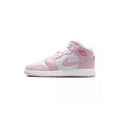 Baskets Nike Air Jordan 1 Mid Gs - Rose/Blanc