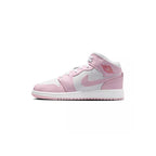 Baskets Nike Air Jordan 1 Mid Gs - Rose/Blanc