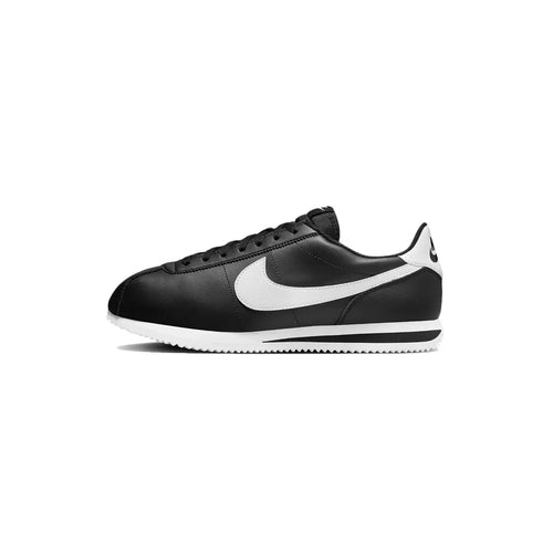 Zapatillas Cortez Basic De Piel - Negro/Blanco