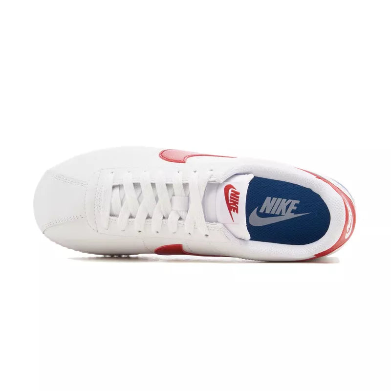 Zapatillas Nike Cortez Classic de cuero: blanco, rojo, azul.