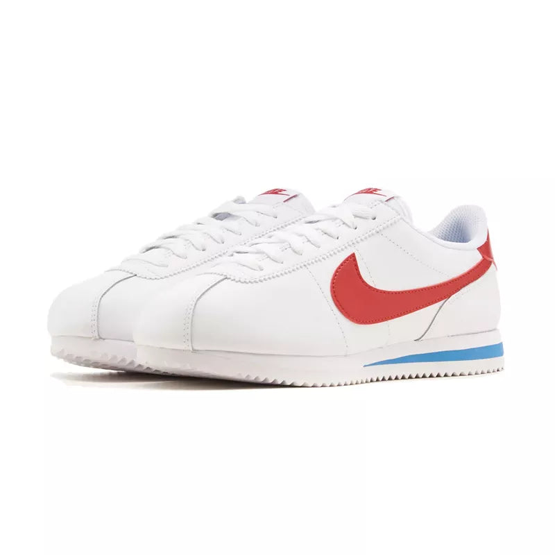 Zapatillas Nike Cortez Classic de cuero: blanco, rojo, azul.