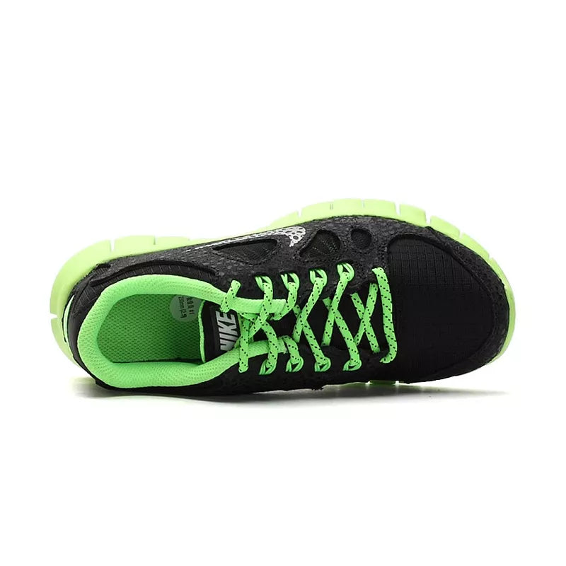 Basket Nike Free 5.0 Leather Gs - Noir Et Vert
