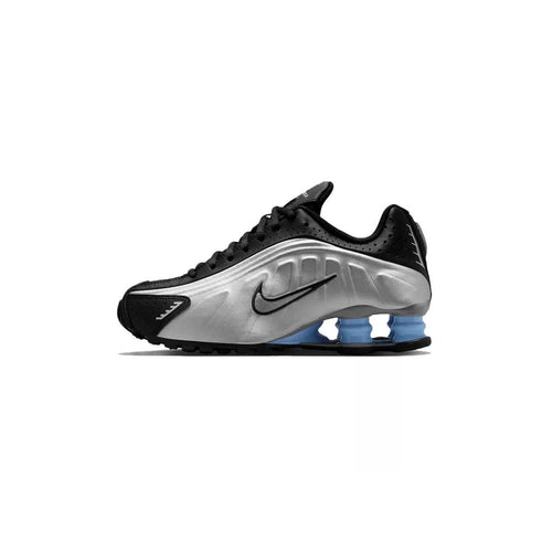 Nike Shox R4 Gs Zapatillas - Negro Y Plata