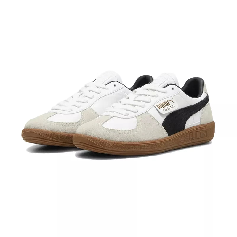 Baskets Puma Palermo Lth - Blanc, Gris, Noir, Marron