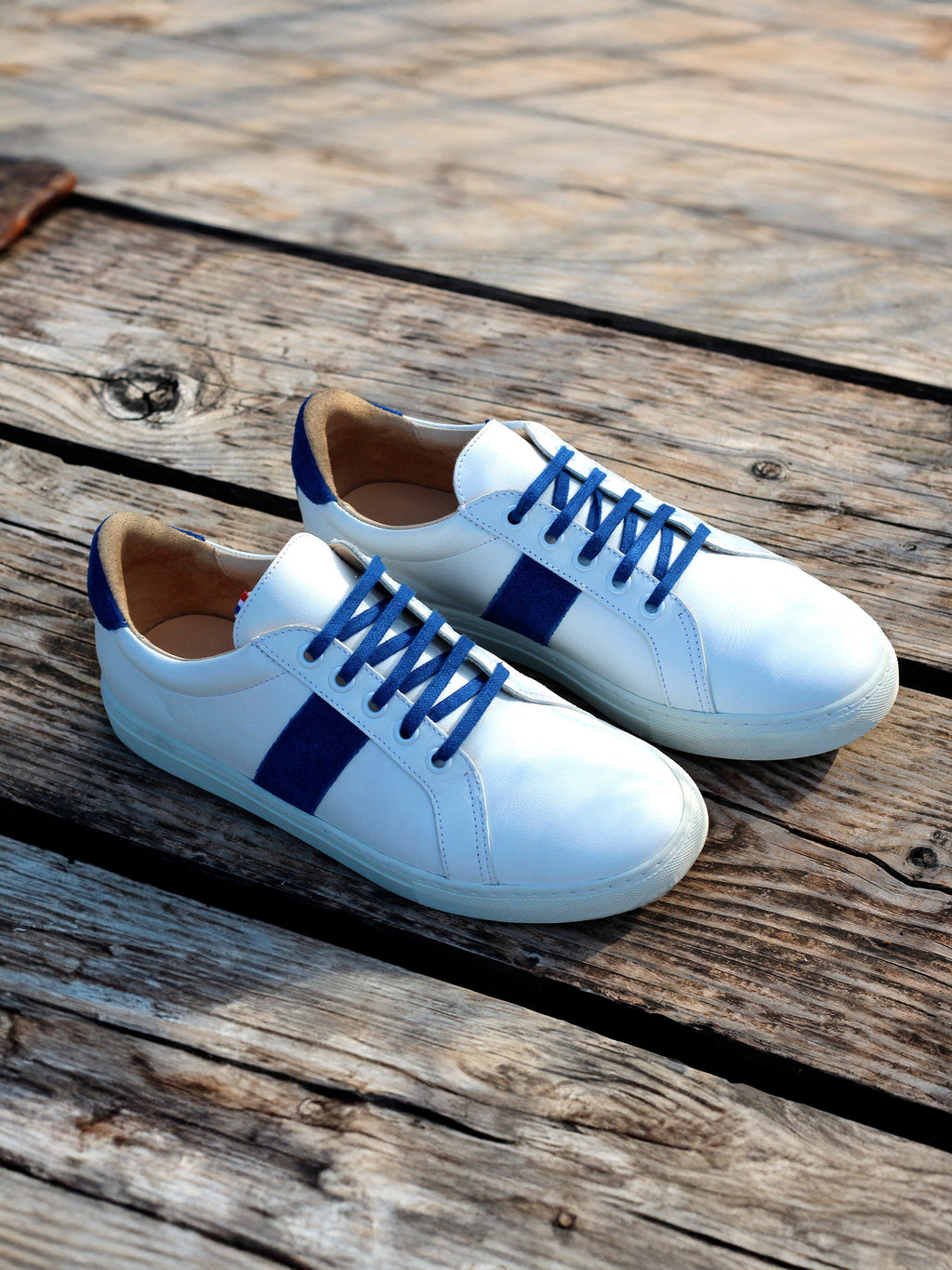 Baskets Made In France Cuir Bleu - Femme