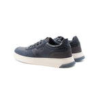 Baskets Léo Cuir Bleu - Homme
